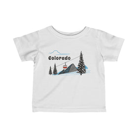 Colorado Mountain Gondola Baby Tee, Skiing Snowboarding Infant Shirt, Mountain Adventure Kids Top