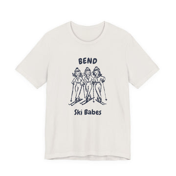 Buy vintage-white Bend, Oregon Ski Babes T‑Shirt — Retro Skiing Graphic Tee