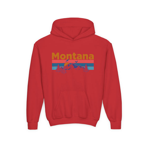 Montana Youth Hoodie - Mountain Sunset Montana Youth Sweatshirt