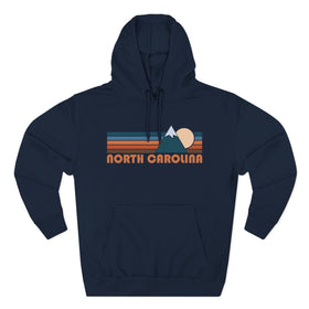 Buy navy North Carolina Hoodie - Retro Mountain Unisex Sweatshirt