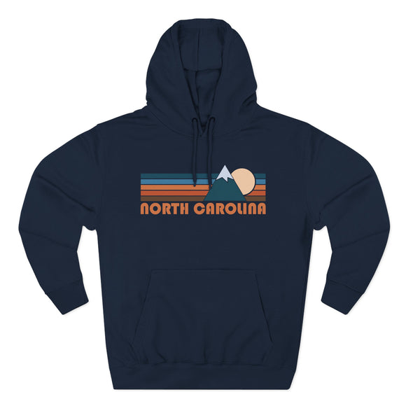 North Carolina Hoodie - Retro Mountain Unisex Sweatshirt