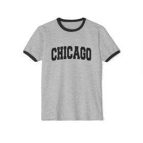 Chicago, Illinois Cotton Ringer Graphic Tee - Unisex Chicago T Shirt, Vintage Style Tee, Men's/Women's Tee