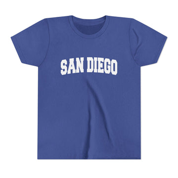 Buy heather-true-royal San Diego, California Youth Graphic Tee - Kids San Diego T Shirt