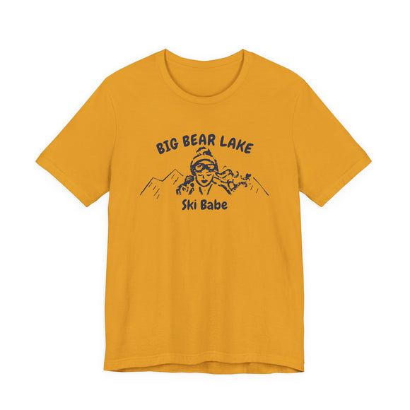 Big Bear Lake, California Ski Babe T‑Shirt - Retro Skiing Graphic Tee