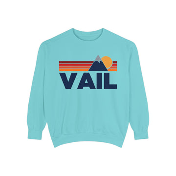 Buy chalky-mint Vail, Colorado Mountain Stripes Sweatshirt | Comfort Colors - 100% Cotton