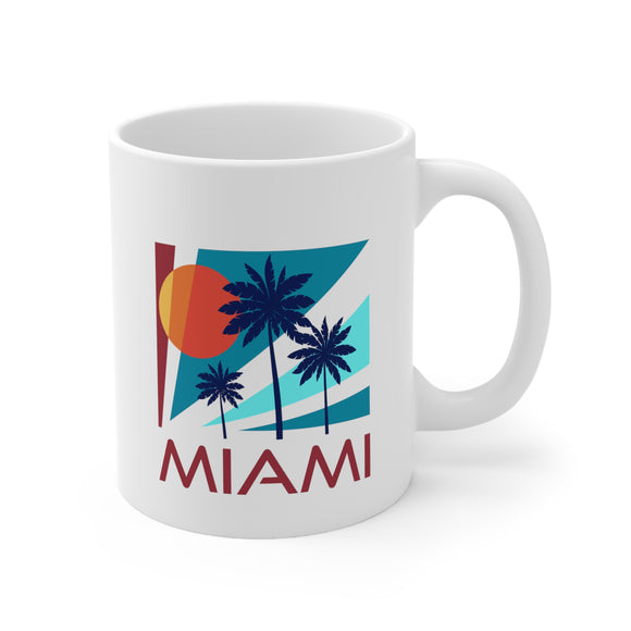 Miami, Florida Mug - Retro 11oz Ceramic Miami Mug