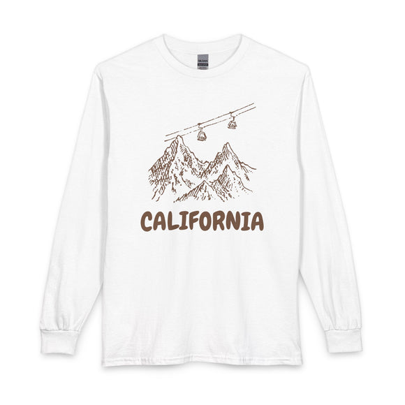 California Long Sleeve T-Shirt - Ski Mountain Gondola