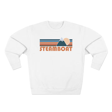 Buy white Premium Steamboat, Colorado Retro Mountain Graphic Sweatshirt