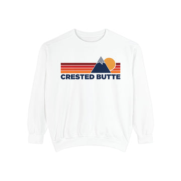 Buy white Crested Butte, Colorado Mountain Stripes Sweatshirt | Comfort Colors - 100% Cotton