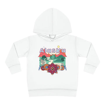 Buy white Alaska Toddler Hoodie - Boho Mountain Unisex Alaska Toddler Sweatshirt