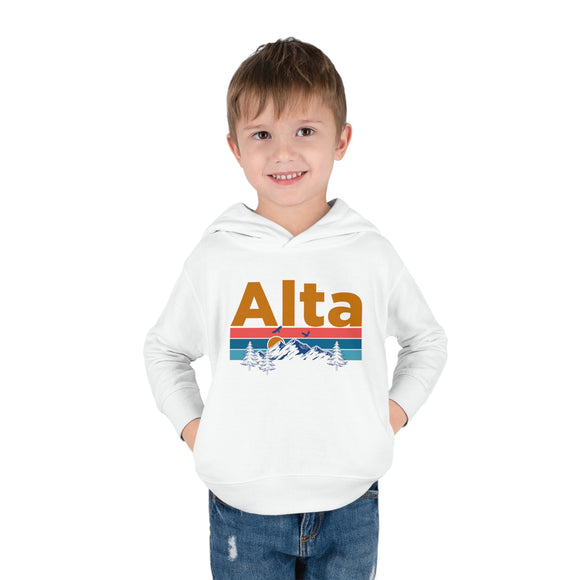 Alta Toddler Hoodie - Retro Mountain Sun Unisex Alta Toddler Sweatshirt