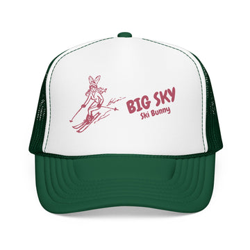 Buy kelly-white-kelly Big Sky, Montana Ski Bunny Foam Trucker Hat