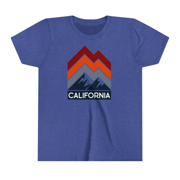 California Youth Shirt - Retro Mountain California Kid's T-Shirt