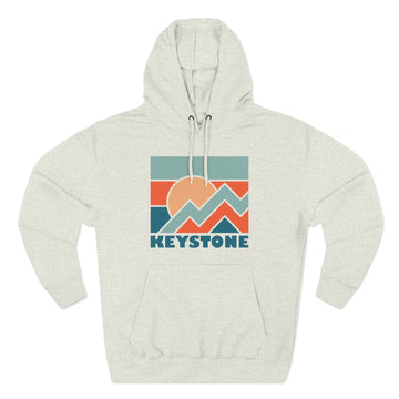 Buy oatmeal-heather Keystone, Colorado Hoodie - Retro Mountain Unisex Sweatshirt
