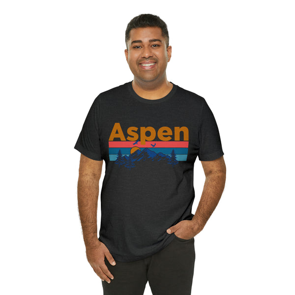 Aspen, Colorado Shirt - Mountain Sunset Unisex Aspen T-Shirt