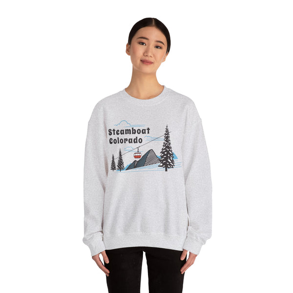 Steamboat, Colorado Sweatshirt - Unisex Retro Ski Mountain Gondola Steamboat Sweatshirt