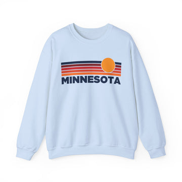 Buy light-blue Minnesota Sweatshirt Retro Sun Unisex - Vintage Minnesota Inspired Warm Pullover Jumper