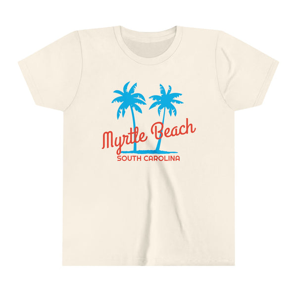 Myrtle Beach, South Carolina Youth Shirt - Retro Palm Tree Myrtle Beach Kid's T-Shirt