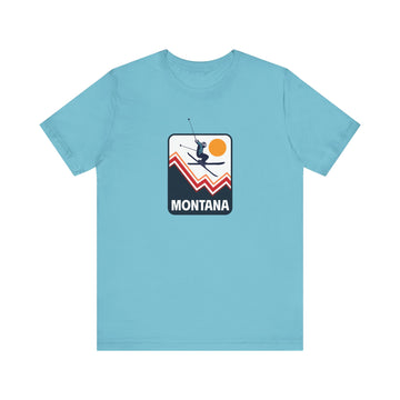 Buy turquoise Montana T-Shirt - Snow Ski Jump Unisex Montana Shirt