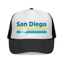 San Diego, California Retro Sailboat Trucker Hat-1