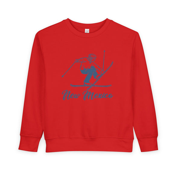 New Mexico Toddler Sweatshirt - Vintage Ski New Mexico Toddler Crewneck Sweatshirt