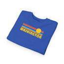 Washington Toddler Sweatshirt - Retro Sun Washington Toddler Crewneck Sweatshirt-11