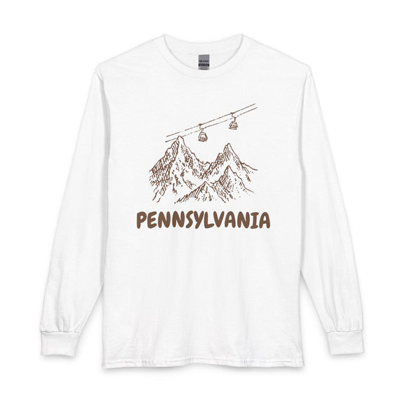Pennsylvania Long Sleeve T-Shirt - Ski Mountain Gondola