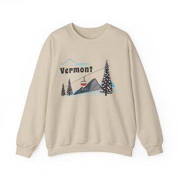 Buy sand Vermont Sweatshirt - Unisex Retro Ski Mountain Gondola Vermont Sweatshirt