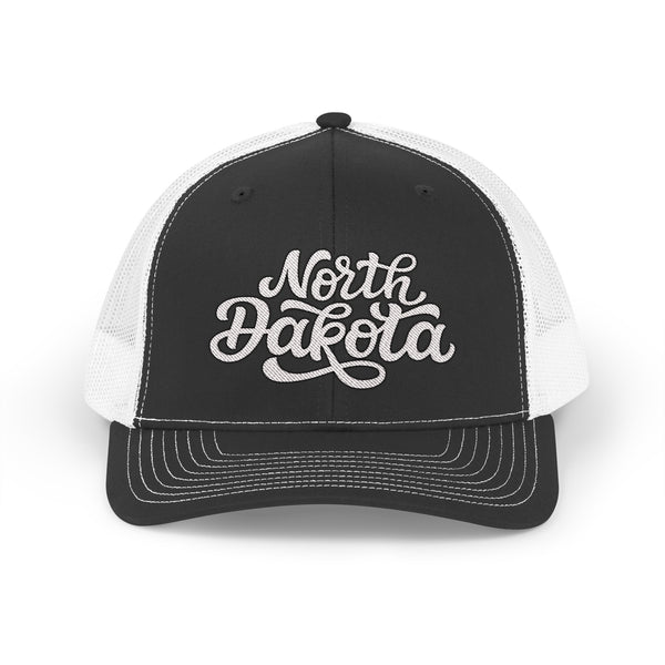 North Dakota Snapback Trucker Cap - Embroidered North Dakota Hat