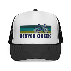 Beaver Creek, Colorado Retro Bike Trucker Hat - Vintage Style Beaver Creek Cap