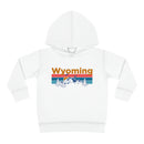 Wyoming Toddler Hoodie - Retro Mountain Sun Unisex Wyoming Toddler Sweatshirt-1