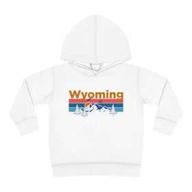 Wyoming Toddler Hoodie - Retro Mountain Sun Unisex Wyoming Toddler Sweatshirt