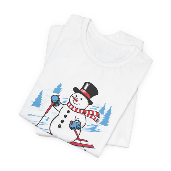 Vermont T Shirt - Ski Snowman Graphic Vermont Tee