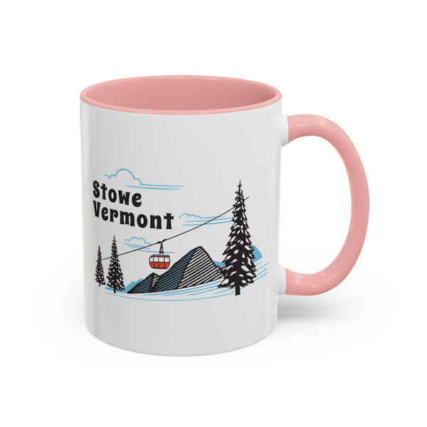 Stowe, Vermont Retro Snow Skiing Mountain 11 oz Mug, Ski Lodge Decor Coffee Cup, Mountain Gondola  Lover Gift, Retro Skiing Mug