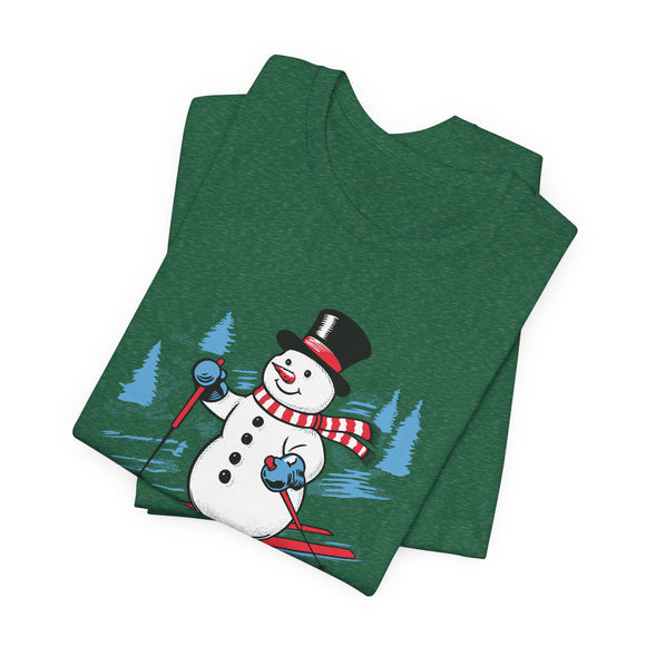 Vermont T Shirt - Ski Snowman Graphic Vermont Tee