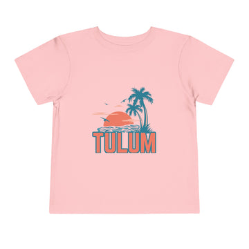 Buy pink Tulum, Mexico Toddler T-Shirt - Retro Palm Tree Toddler Tulum Shirt