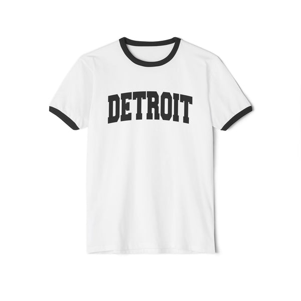 Detroit, Michigan Cotton Ringer Graphic Tee - Unisex Detroit T Shirt, Vintage Style Tee, Men's/Women's Tee
