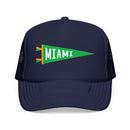 Miami, Florida Pennant Trucker Hat — Retro Flag Foam Cap-1