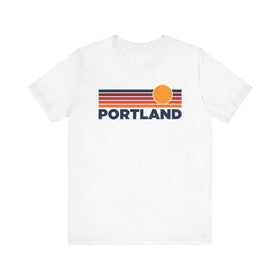 Portland, Oregon T-Shirt Retro Sun Ombre Unisex Tee, Vintage Oregon Tee, Mountain Sun Portland Tee, Oregon Souvenir Shirt