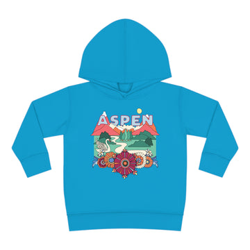 Buy turquoise Aspen, Colorado Toddler Hoodie - Boho Mountain Unisex Aspen Toddler Sweatshirt