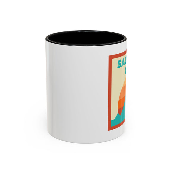 Salt Lake City, Utah Retro Ombre Sun Mountain Coffee Mug 11 oz, Salt Lake City, Utah Nature Lover Gift, Mountain Enthusiast Mug