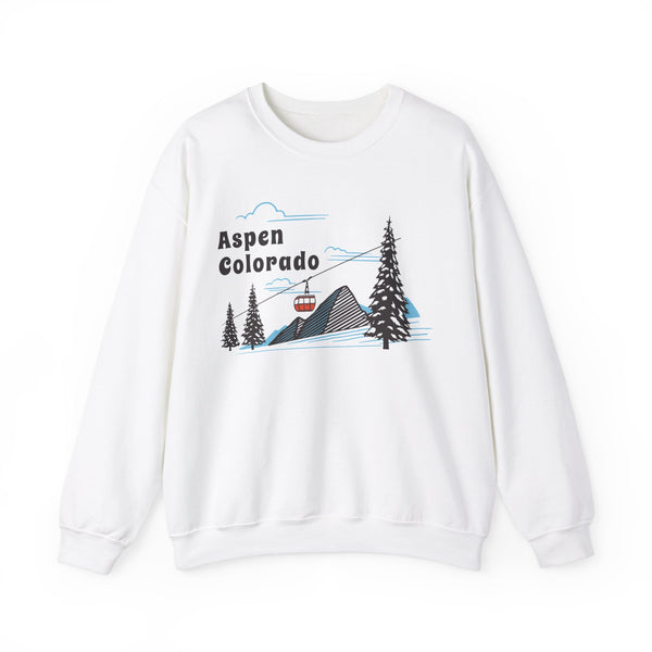 Aspen, Colorado Sweatshirt - Unisex Retro Ski Mountain Gondola Aspen Sweatshirt