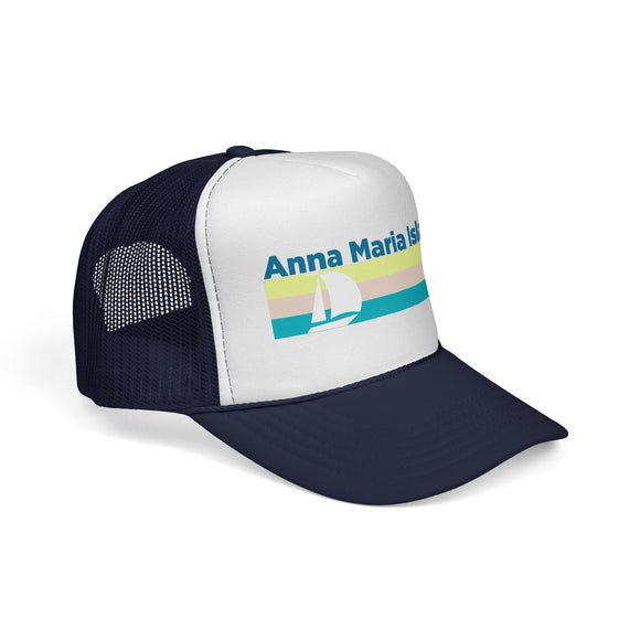 Anna Maria Island, Florida Retro Sailboat Trucker Hat
