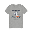 Winter Park, Colorado Yeti Snowboard Youth Tee - Kids Skiing Shirt-3