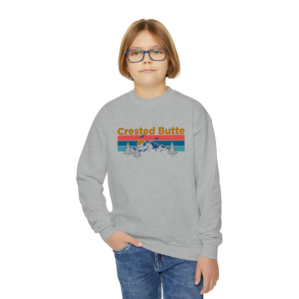 Crested Butte Youth Sweatshirt - Unisex Kid's Crested Butte Crewneck Sweatshirt