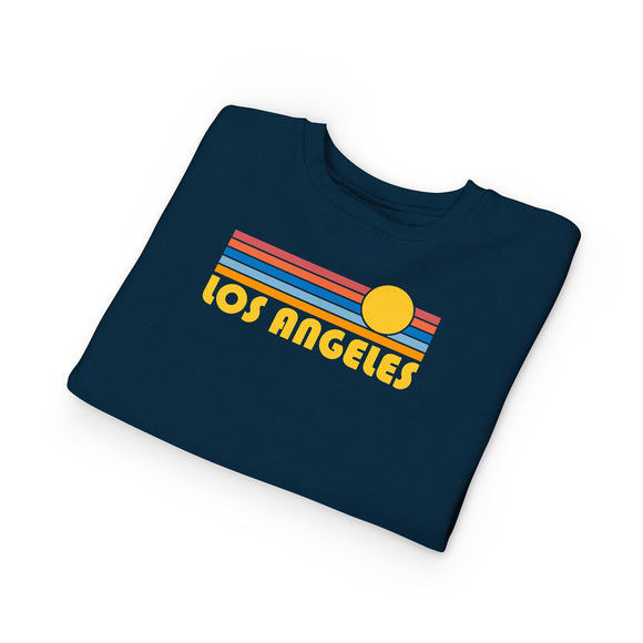Los Angeles, California Toddler Sweatshirt - Retro Sun Los Angeles Toddler Crewneck Sweatshirt