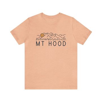 Buy heather-peach Mt Hood, Oregon T-Shirt - Retro Unisex Mt Hood Shirt
