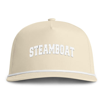 Buy ivory Steamboat, Colorado Embroidered Rope Hat - Vintage Sunwashed Rope Cap, Comfort Colors