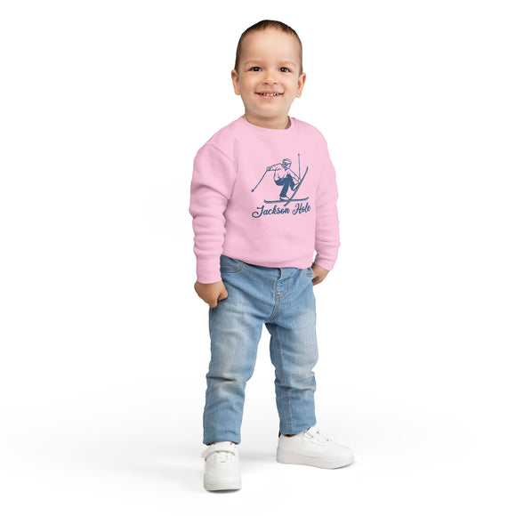 Jackson Hole, Wyoming Toddler Sweatshirt - Vintage Ski Jackson Hole Toddler Crewneck Sweatshirt