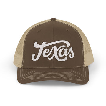 Buy brown-khaki Texas Snapback Trucker Cap - Embroidered Texas Hat